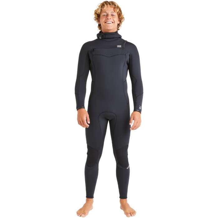 2024 Billabong Mens Absolute Natural 5/4mm Hooded Chest Zip Wetsuit ABYW200120 - Black